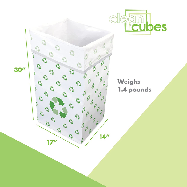 Clean Cubes 13 Gallon Trash Cans & Recycle Bins for Sanitary Garbage  Disposal. Disposable Containers for Parties, Events, Recycling, and More. 3  Pack