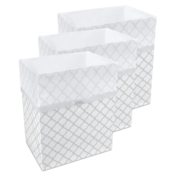 Clean Cubes 13 Gallon Disposable Trash Cans & Recycling Bins, 3 Pack Trellis